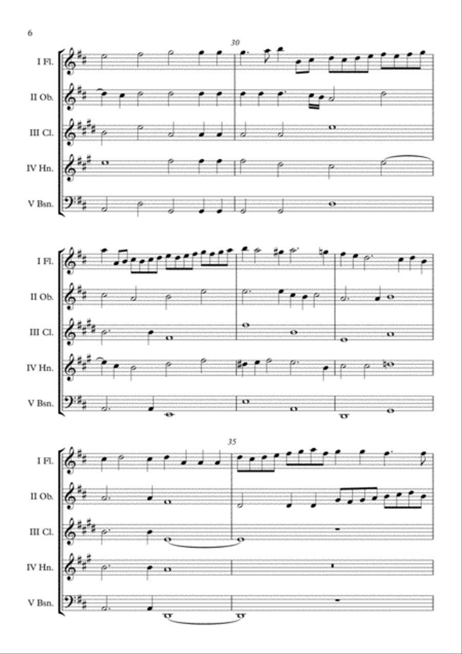 Canzon III a 4 Ch.188 (Giovanni Gabrieli) Wind Quintet arr. Adrian Wagner Woodwind Quintet scores gallery preview page 6
