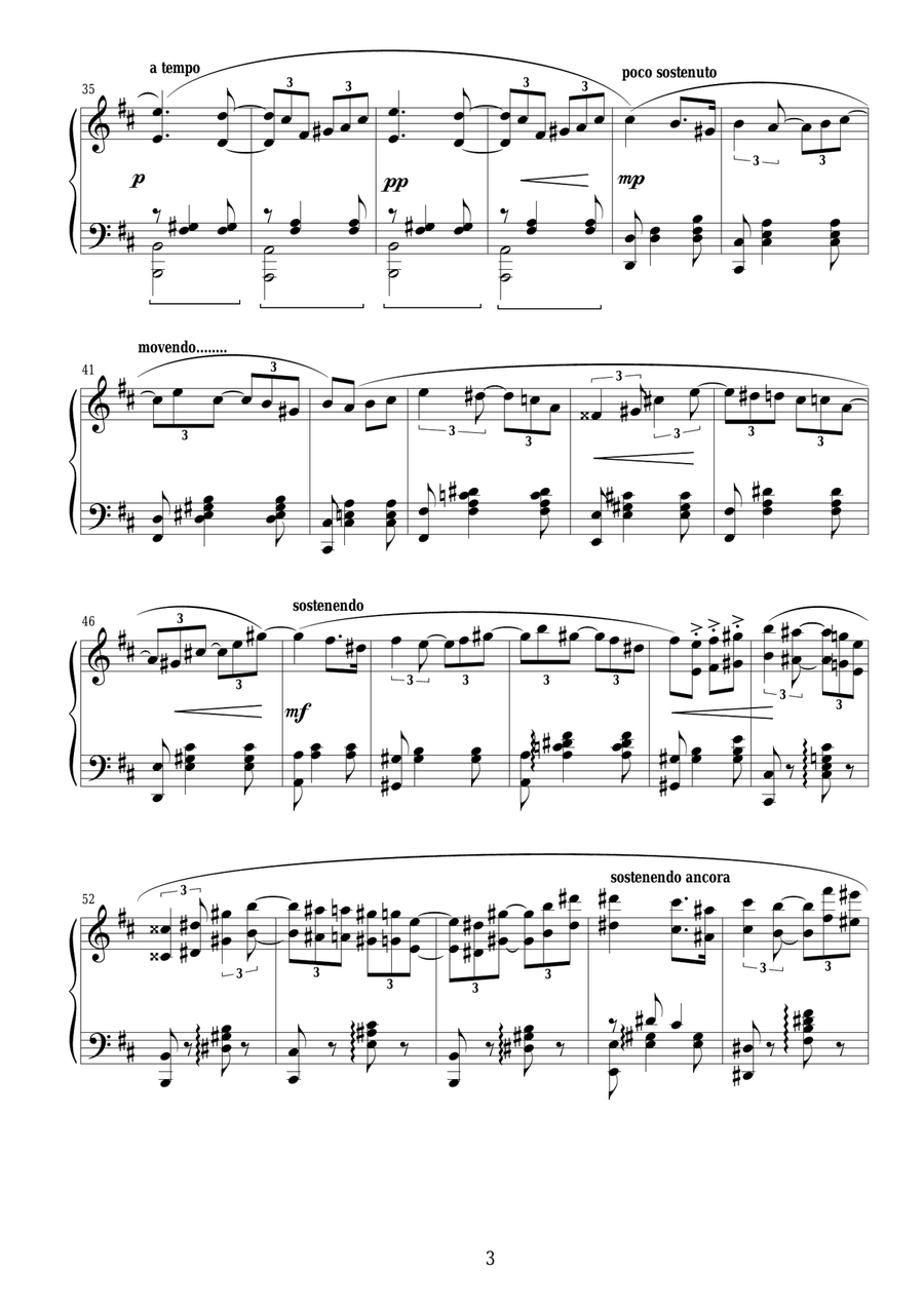 Puccini - Manon Lescaut (Act3) Intermezzo - Solo Piano Piano Solo scores gallery preview page 3