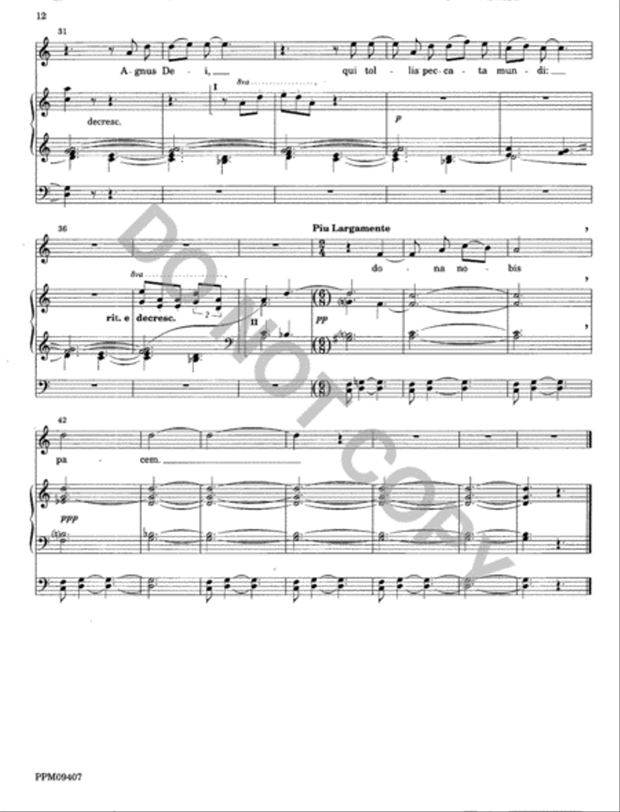 Missa Brevis Unison Choir scores gallery preview page 13