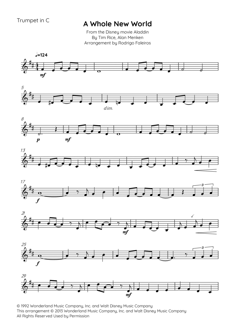 A Whole New World Chamber Music scores gallery preview page 1