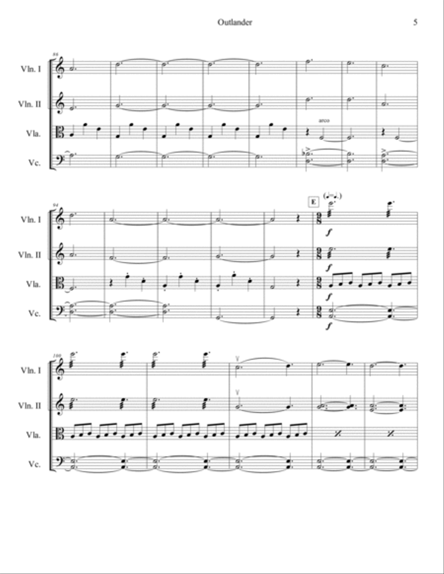 Dance Of The Druids String Quartet scores gallery preview page 6