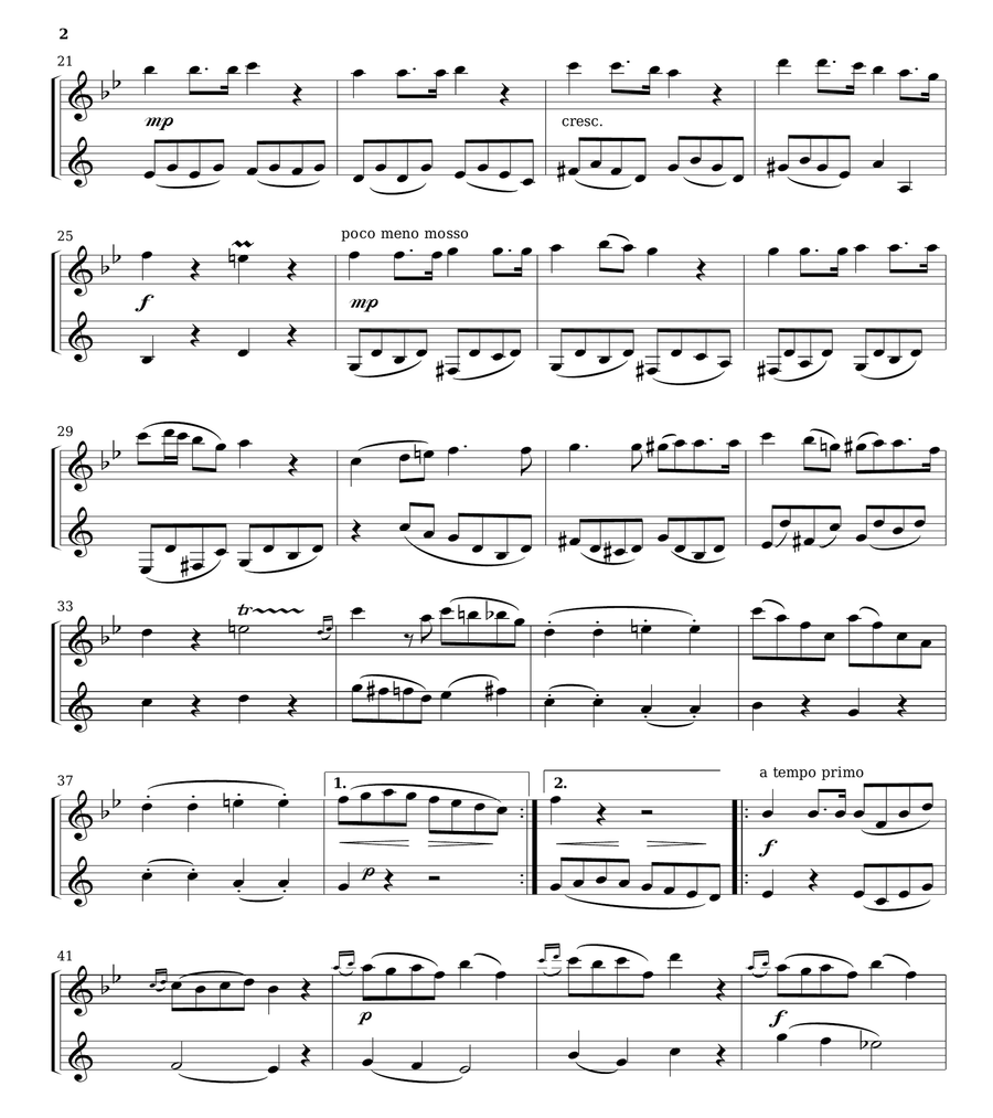 Vienna 1791 (for Flute or Oboe and Clarinet in B flat) Small Ensemble scores gallery preview page 2
