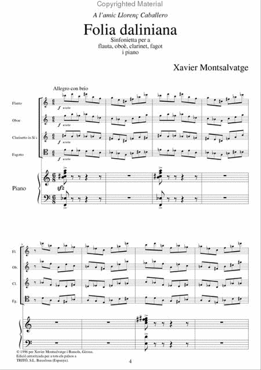 Folia daliniana (versió de cambra) Piano scores gallery preview page 2