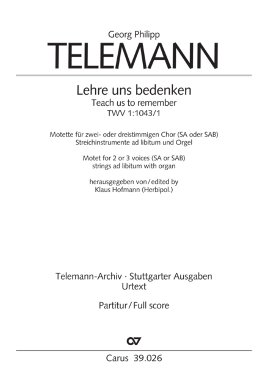Teach us to remember (Lehre uns bedenken) SA scores gallery preview page 2