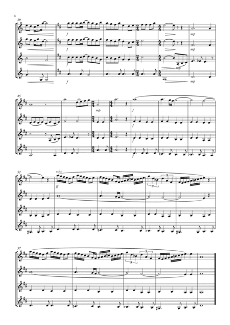 Goodbye To Love Clarinet Quartet scores gallery preview page 4