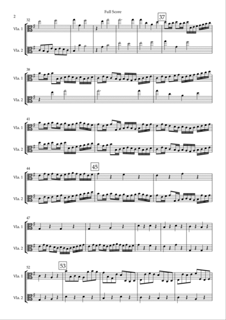Canon (Johann Pachelbel) for Viola Duo in G Major String Duet scores gallery preview page 2