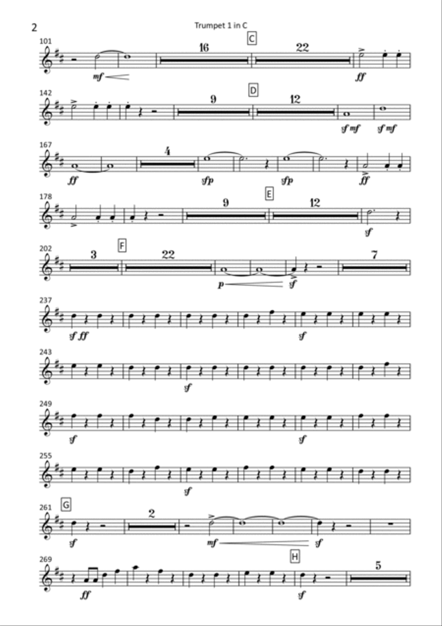 Ruslan and Lyudmila Overture - transposed trumpet parts (1-2) Trumpet Solo scores gallery preview page 5