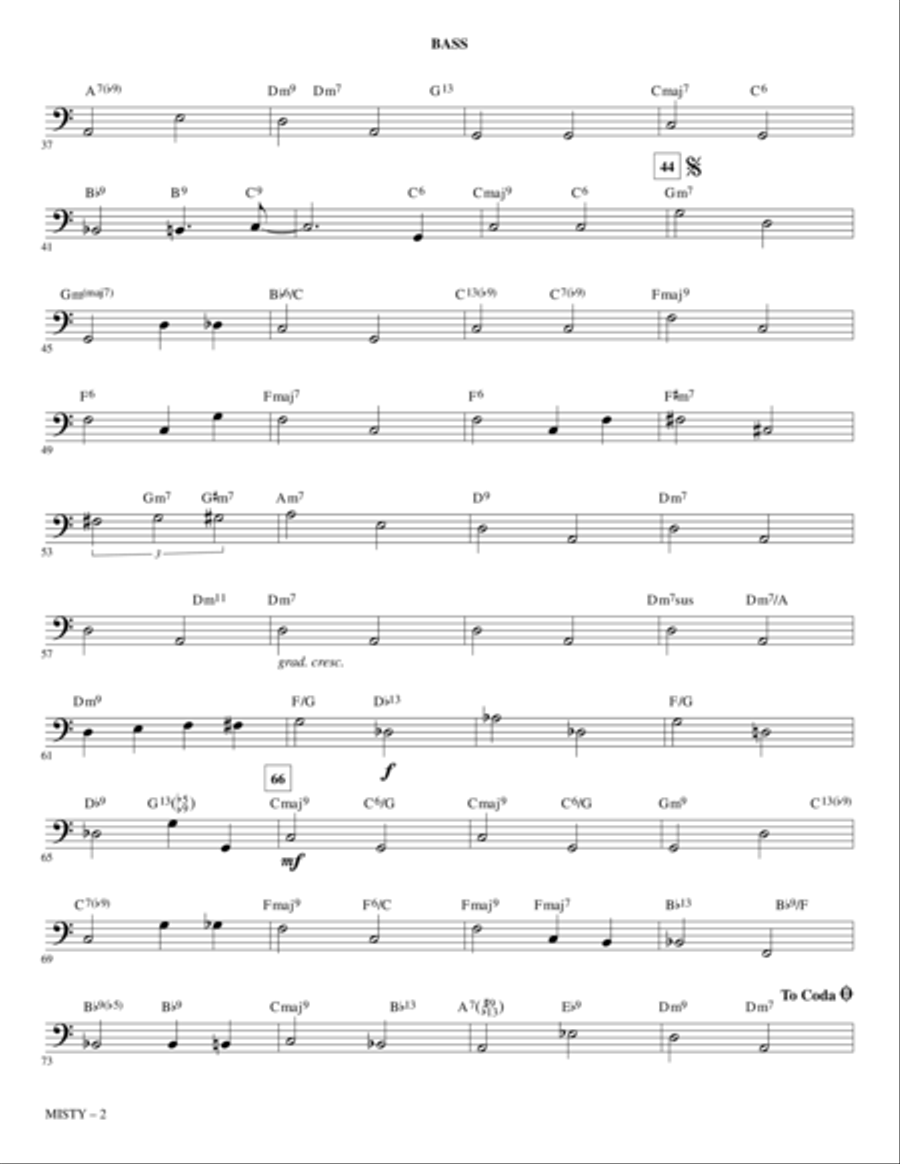 Misty - Bass Misty - Bass Choir scores gallery preview page 2