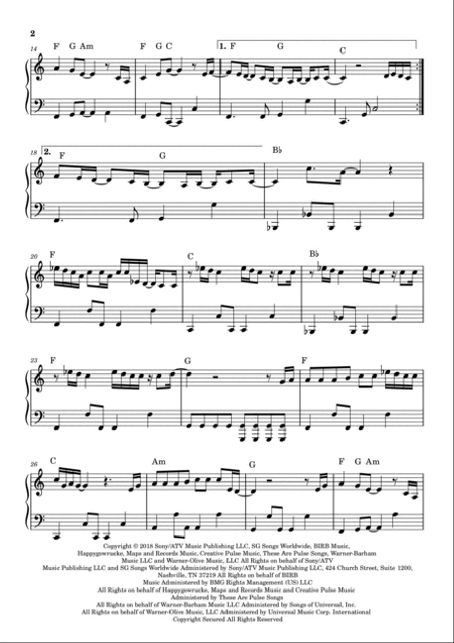 Always Remember Us This Way Easy Piano scores gallery preview page 2