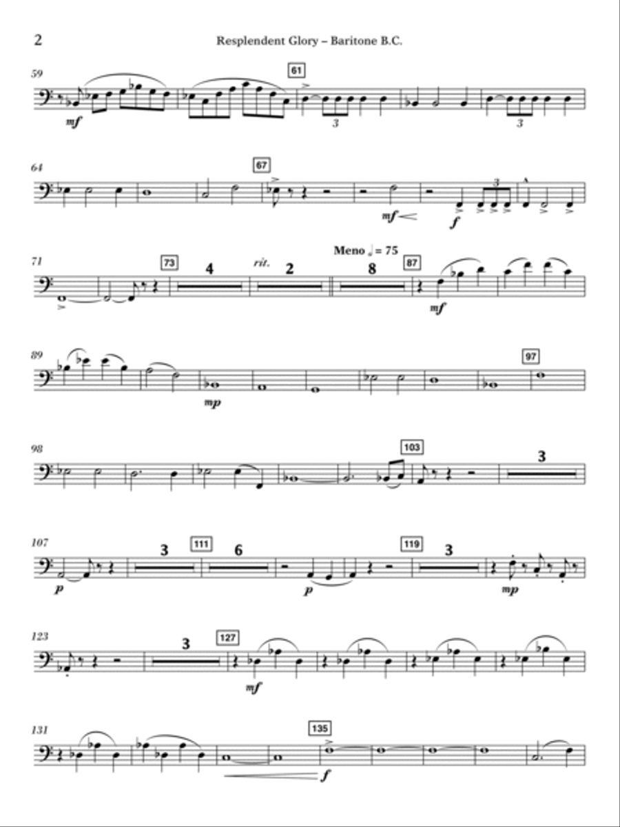 Resplendent Glory - Baritone B.C. Concert Band scores gallery preview page 2