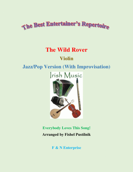 "The Wild Rover" for Violin (with Background Track)-Jazz/Pop Version with Improvisation image number null