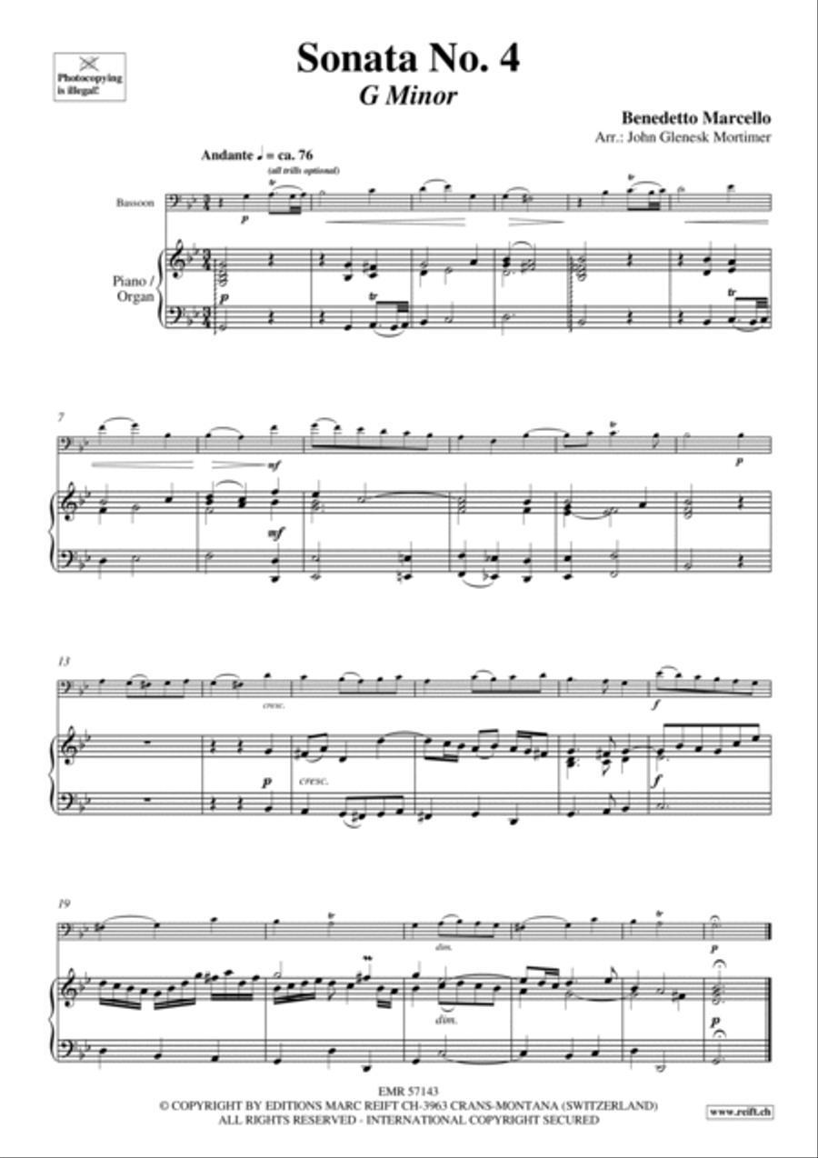 Sonata No. 4 Sonata No. 4 Bassoon Solo scores gallery preview page 4