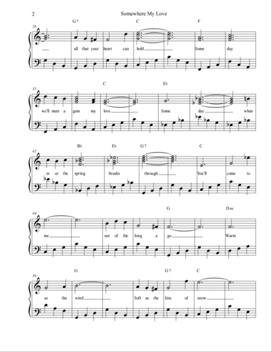 Lara's Theme From Doctor Zhivago Piano, Vocal, Guitar scores gallery preview page 2