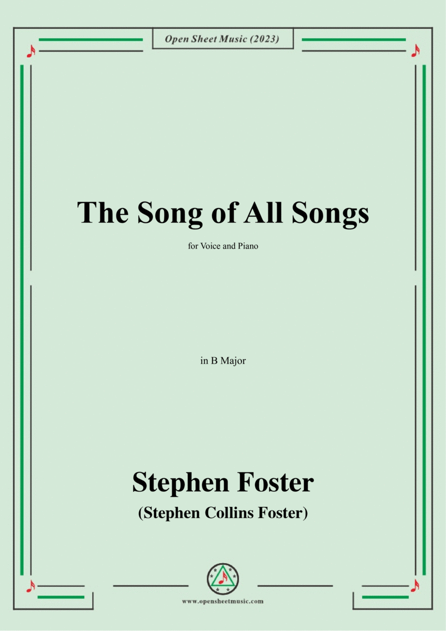 S. Foster-The Song of All Songs,in B Major Voice scores gallery preview page 1
