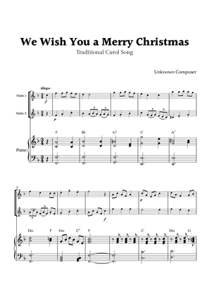 We Wish you a Merry Christmas for Violin Duet with Piano