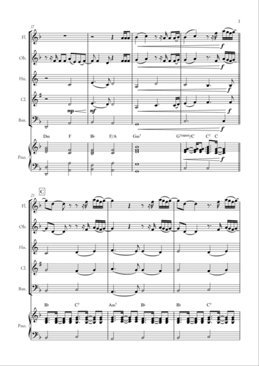 When We Were Young Woodwind Quintet scores gallery preview page 3
