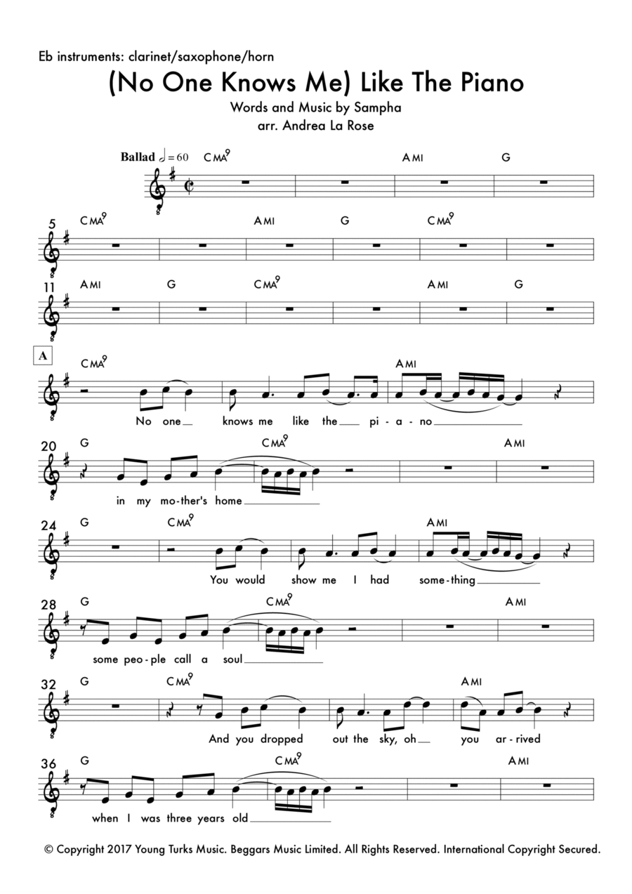 (no One Knows Me) Like The Piano Small Ensemble scores gallery preview page 1