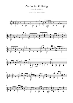 Bach - Air on the G string - BWV 1068 - Guitar