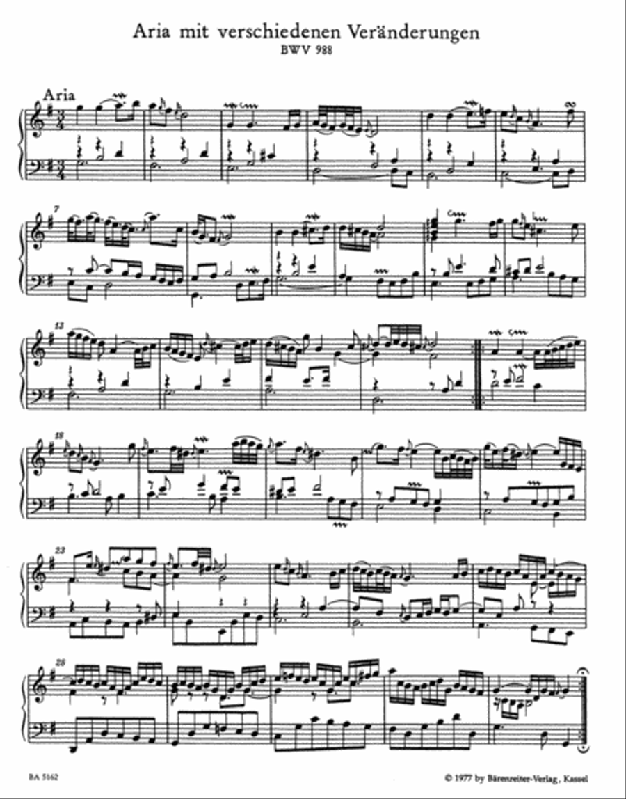Goldberg Variations, BWV 988