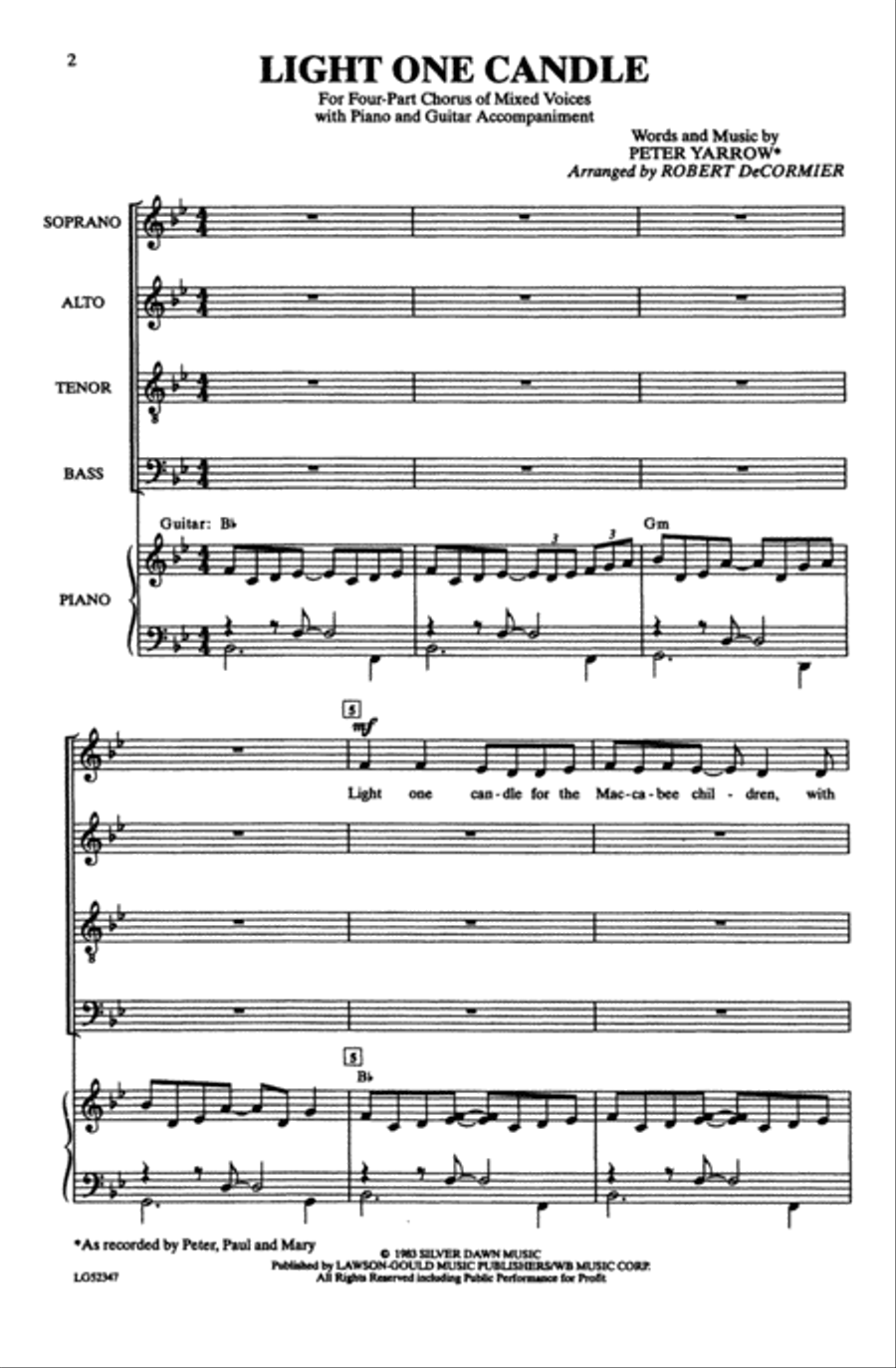 Light One Candle 4-Part scores gallery preview page 21