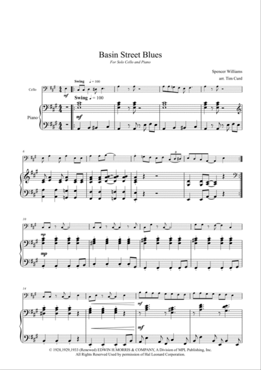 Basin Street Blues Piano scores gallery preview page 2