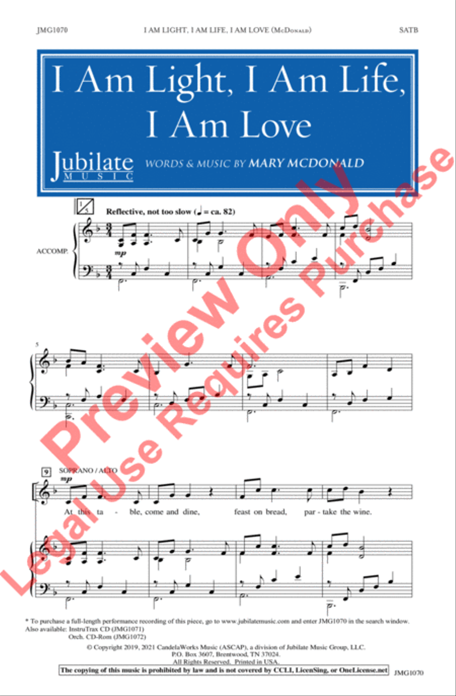 I Am Light, I Am Life, I Am Love 4-Part scores gallery preview page 2