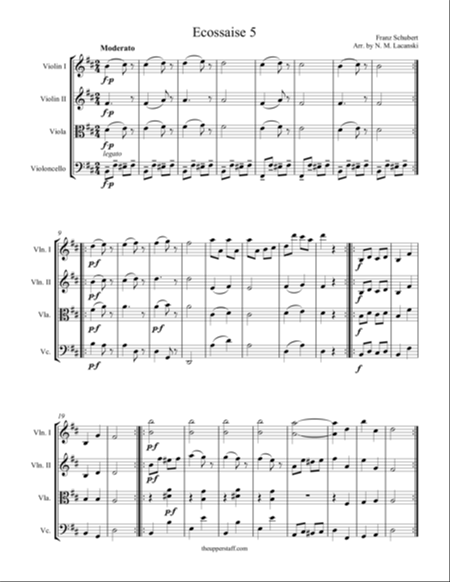 Ecossaise #5 String Quartet scores gallery preview page 1