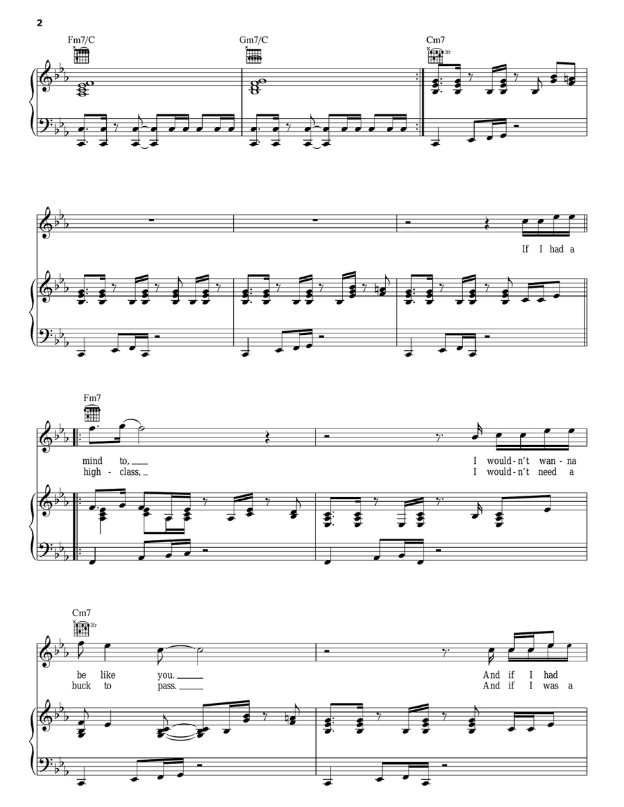 I Wouldn't Want To Be Like You Piano, Vocal, Guitar scores gallery preview page 2