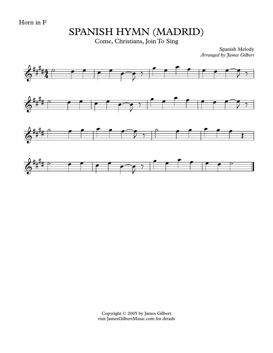 SPANISH HYMN [MADRID] (Come, Christians, Join To Sing) Small Ensemble scores gallery preview page 6