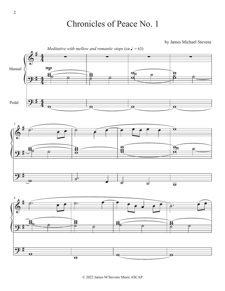 Chronicles of Peace Nos. 1-5 - Solo Organ Book Organ Solo scores gallery preview page 2