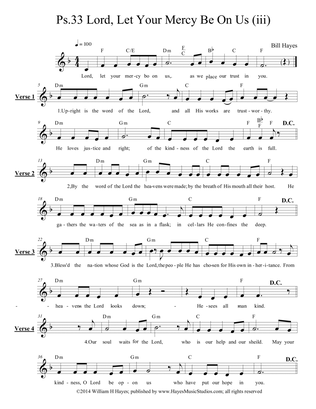 Psalm 33: Lord Let Your Mercy Be On Us (iii) - Leadsheet