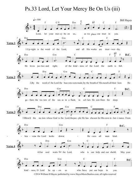 Psalm 33: Lord Let Your Mercy Be On Us (iii) - Leadsheet image number null