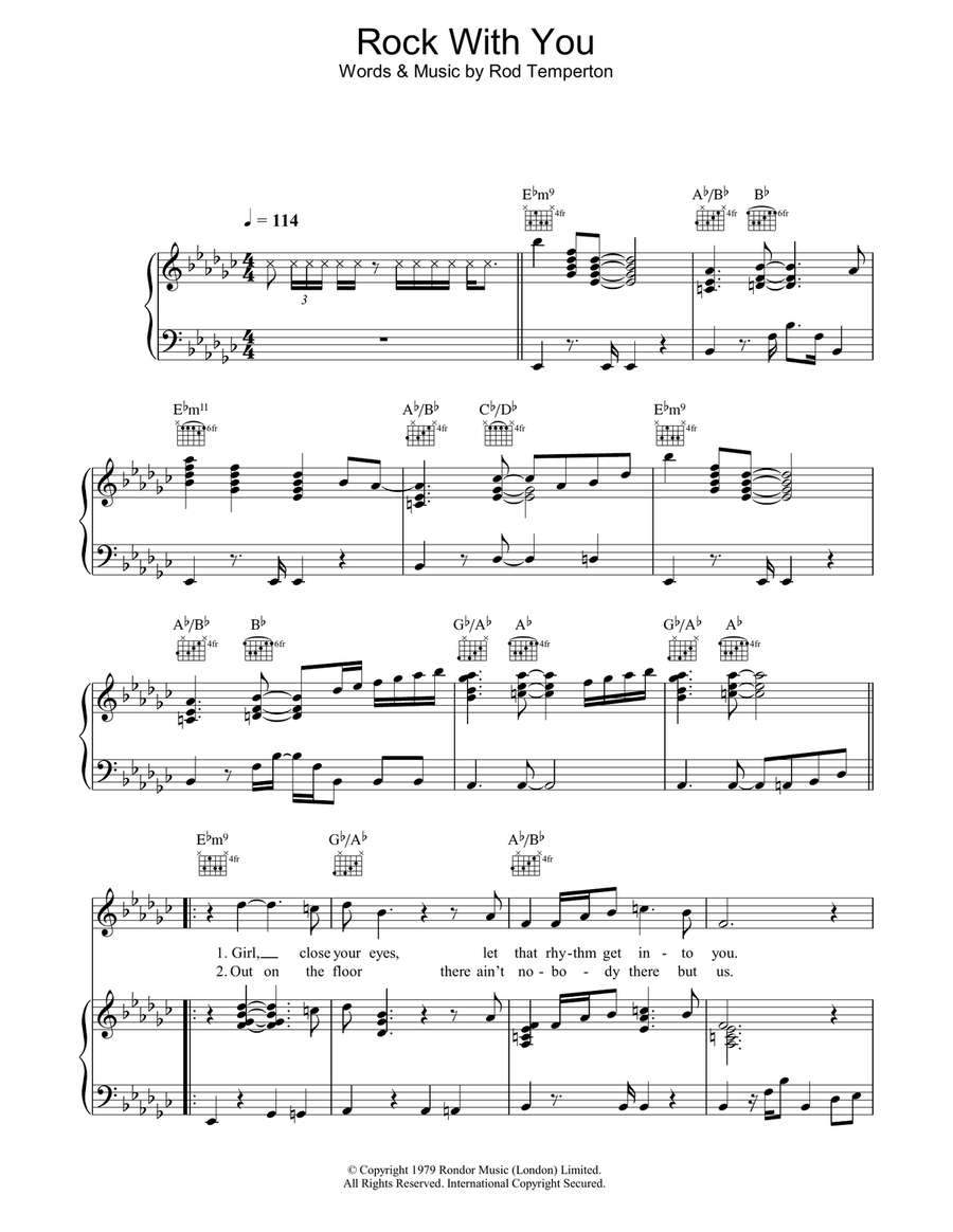 Rock With You Piano, Vocal, Guitar scores gallery preview page 1