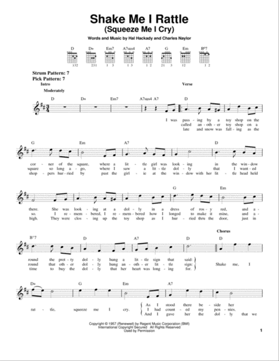 Shake Me I Rattle (Squeeze Me I Cry) Acoustic Guitar scores gallery preview page 1