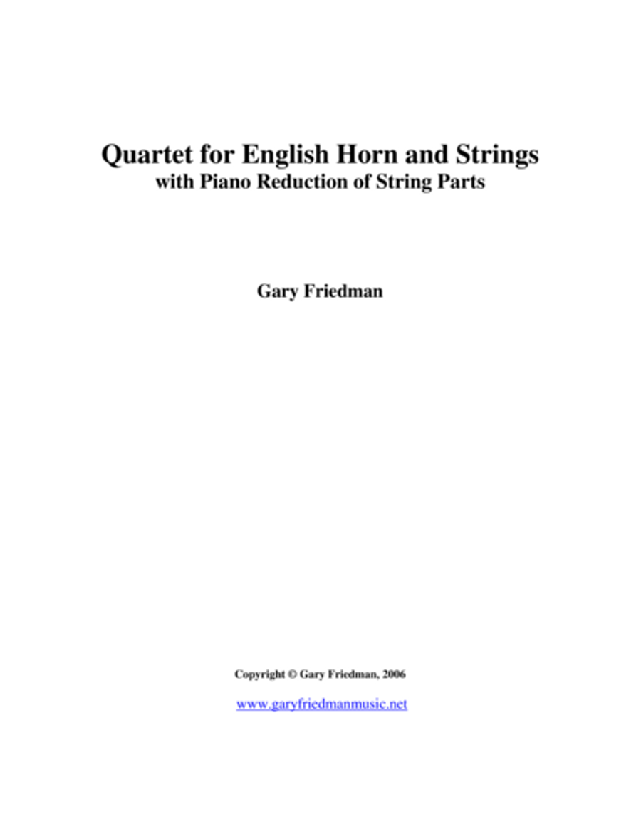 Quartet for English Horn and Strings Piano Quartet scores gallery preview page 1