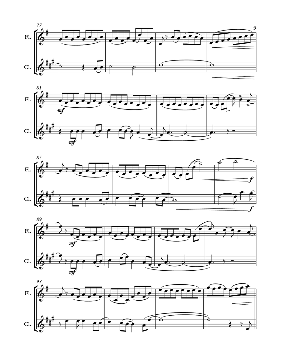 A Million Dreams Woodwind Duet scores gallery preview page 5