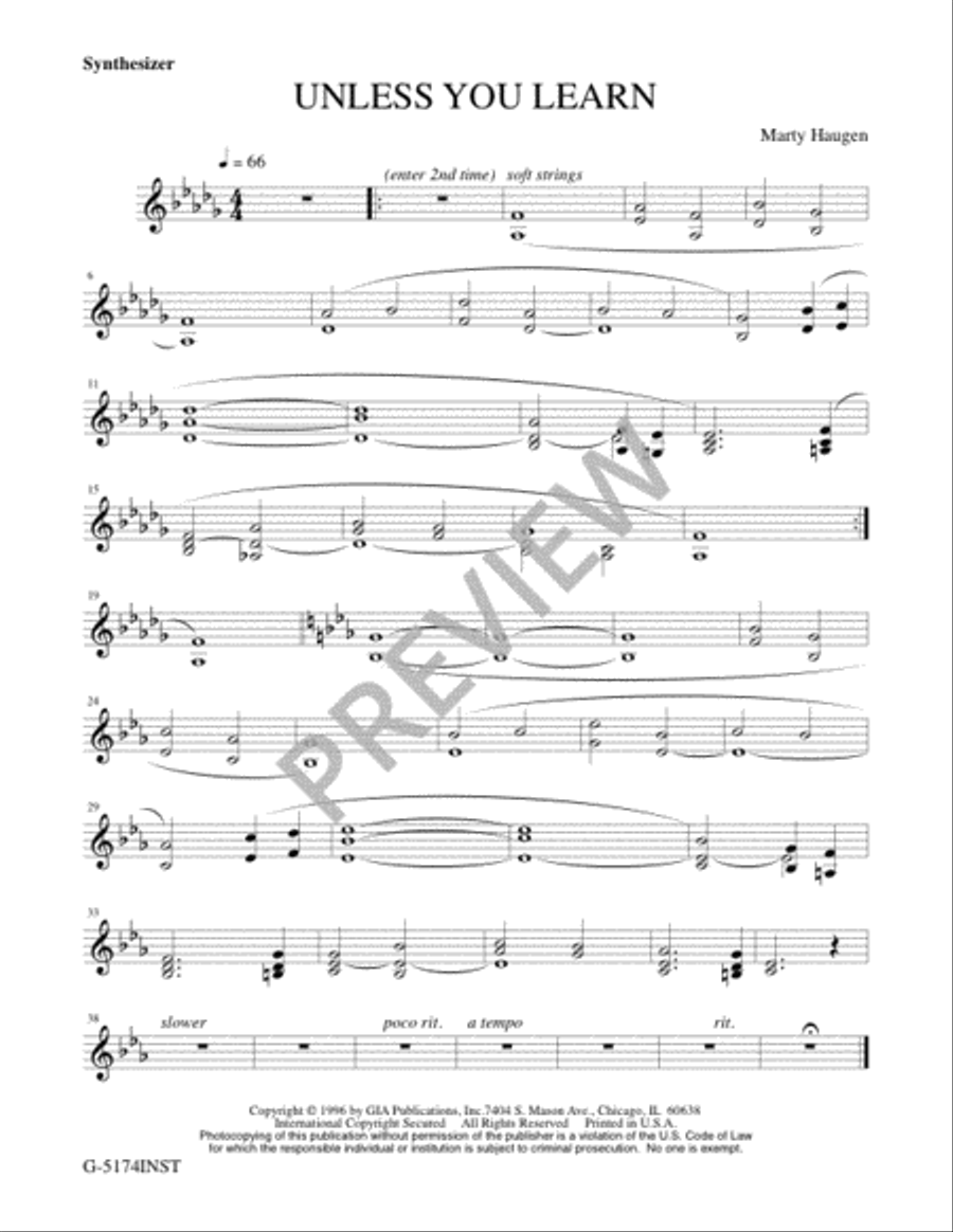 Unless You Learn - Instrument edition English Horn scores gallery preview page 4