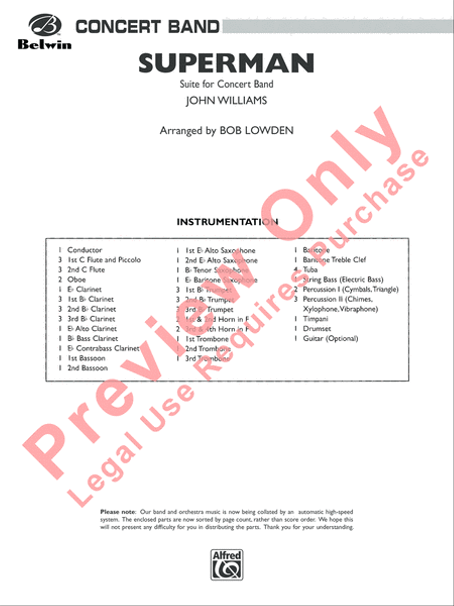 Superman Superman Concert Band scores gallery preview page 2