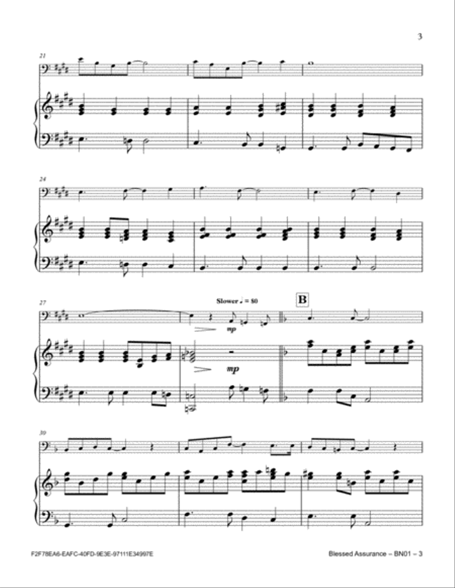 Blessed Assurance Bassoon scores gallery preview page 3