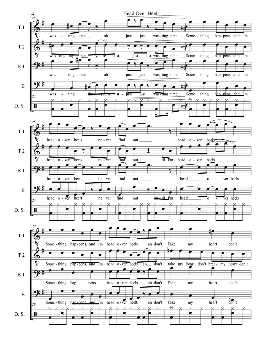 Head Over Heels Choir scores gallery preview page 5