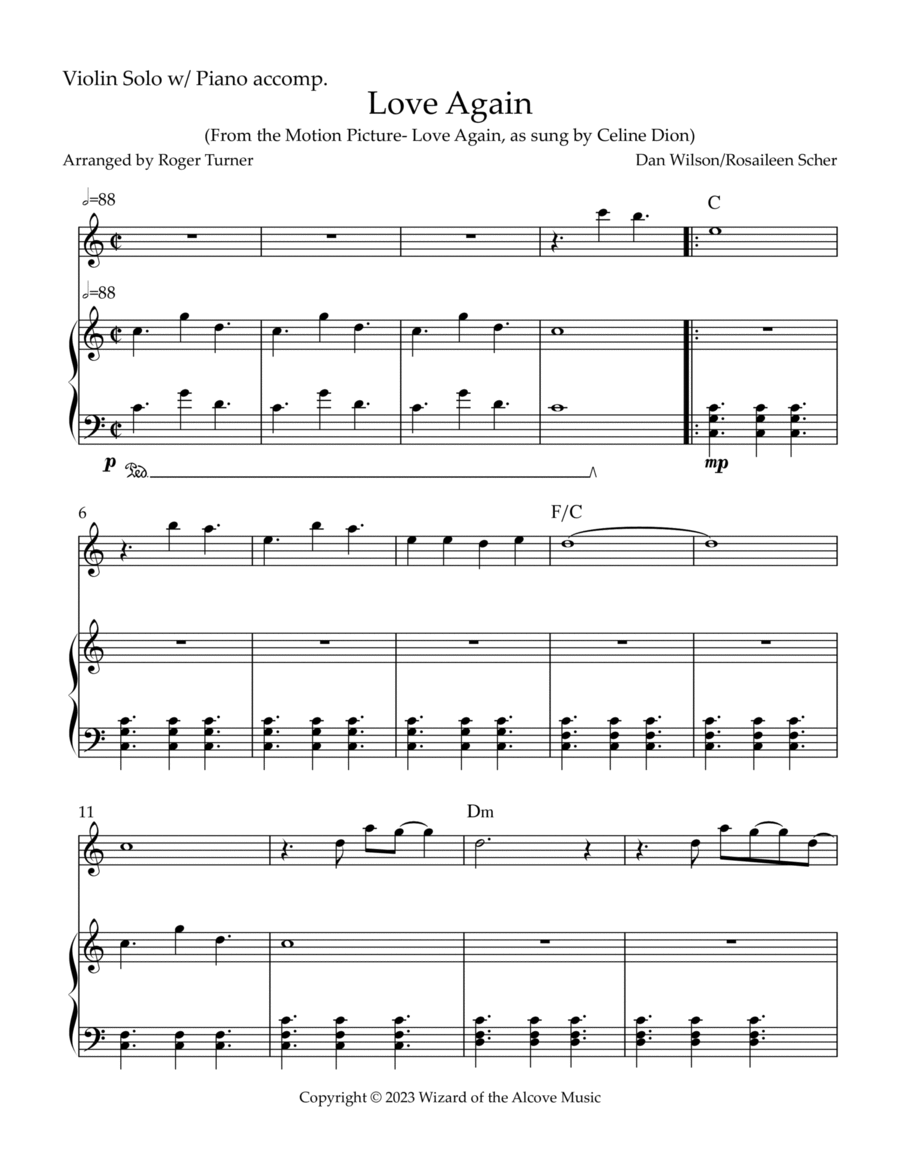 Love Again Love Again Violin Solo scores gallery preview page 1