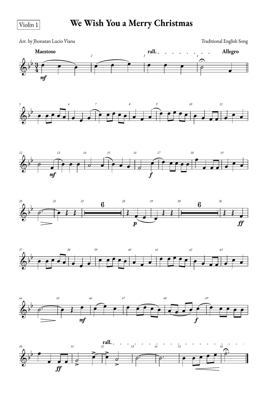 We Wish You a Merry Christmas String Quintet scores gallery preview page 5