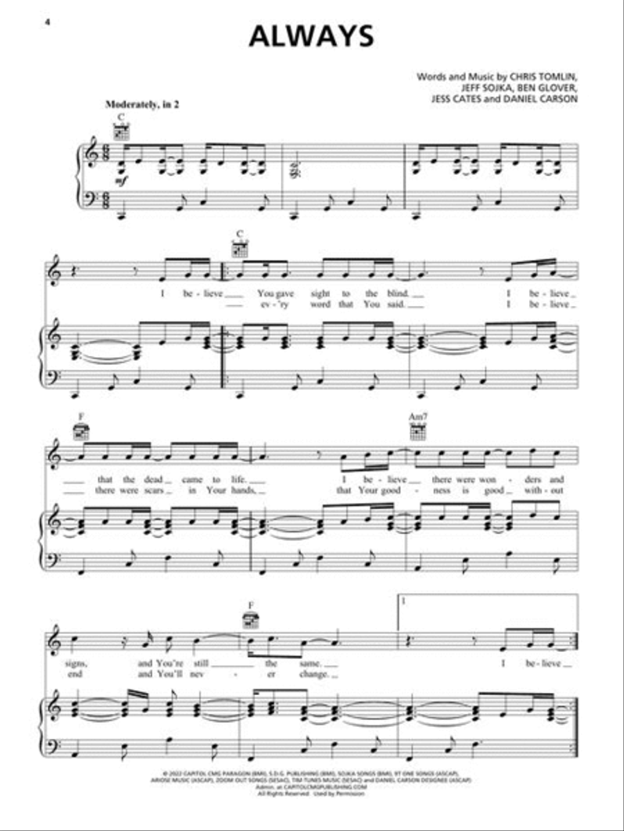 Top Christian Hits of 2022-2023 Piano, Vocal, Guitar scores gallery preview page 4