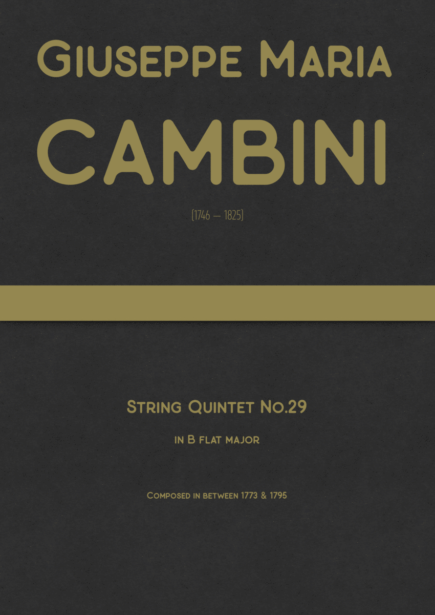 Cambini - String Quintet No.29 in B flat major image number null