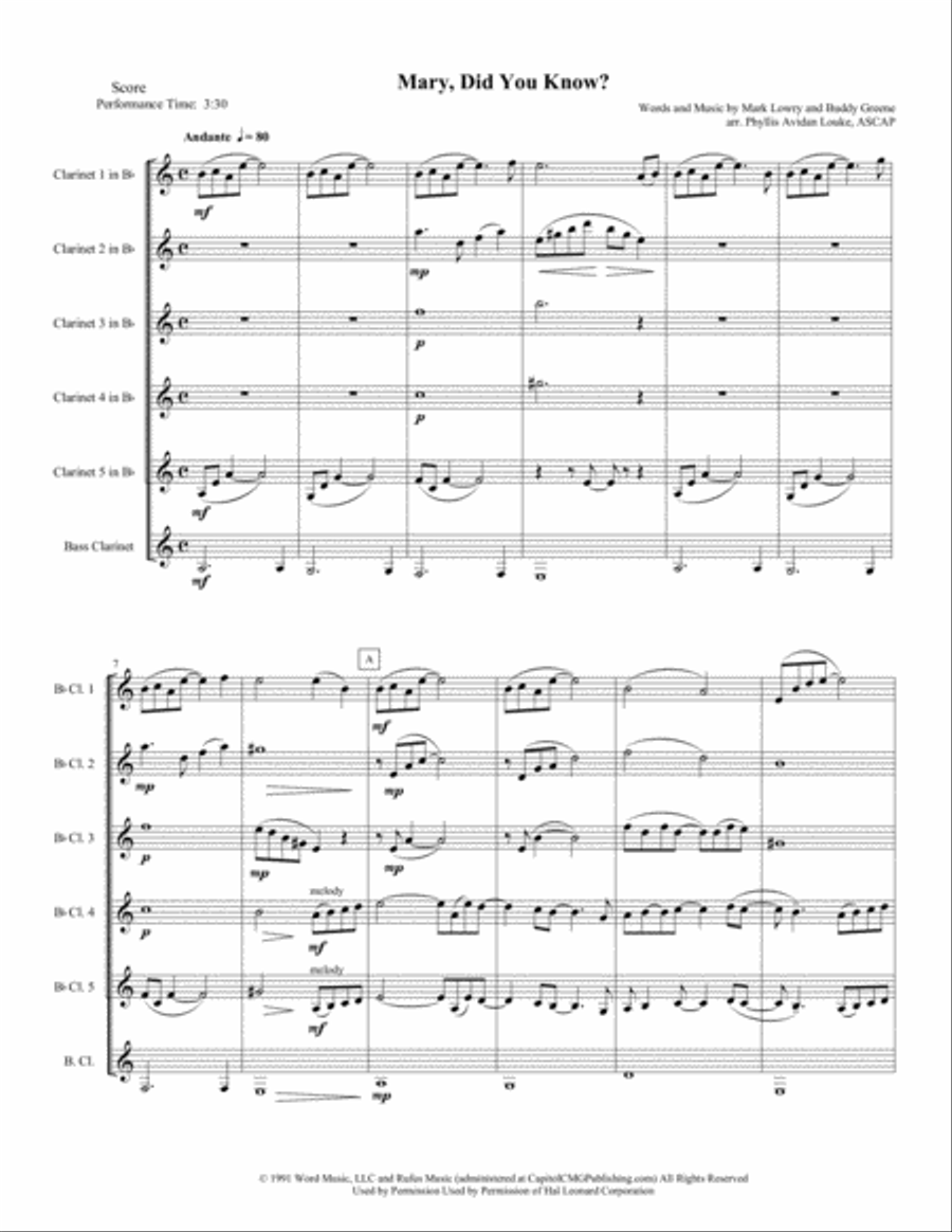 Mary, Did You Know? Woodwind Ensemble scores gallery preview page 3