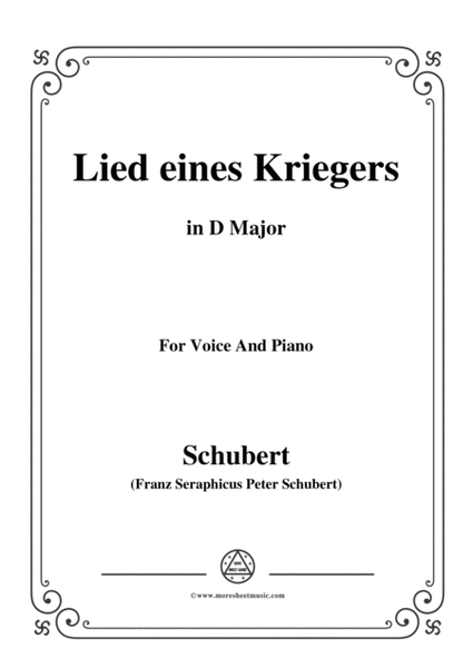 Schubert-Lied eines Kriegers,D.822,in D Major,for Voice and Piano image number null
