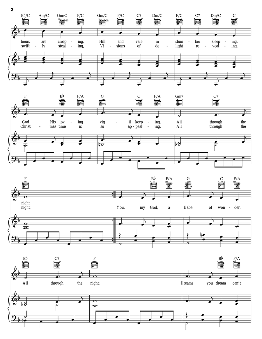 All Through The Night Piano, Vocal, Guitar scores gallery preview page 2