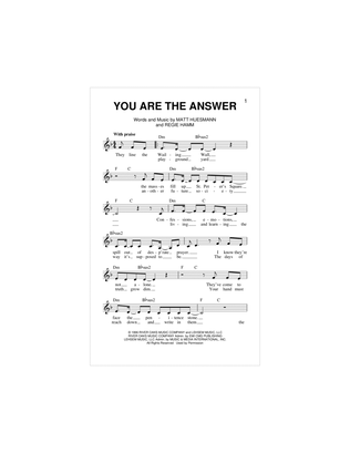 Book cover for You Are The Answer