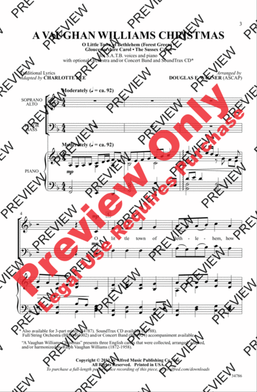 A Vaughan Williams Christmas 4-Part scores gallery preview page 2