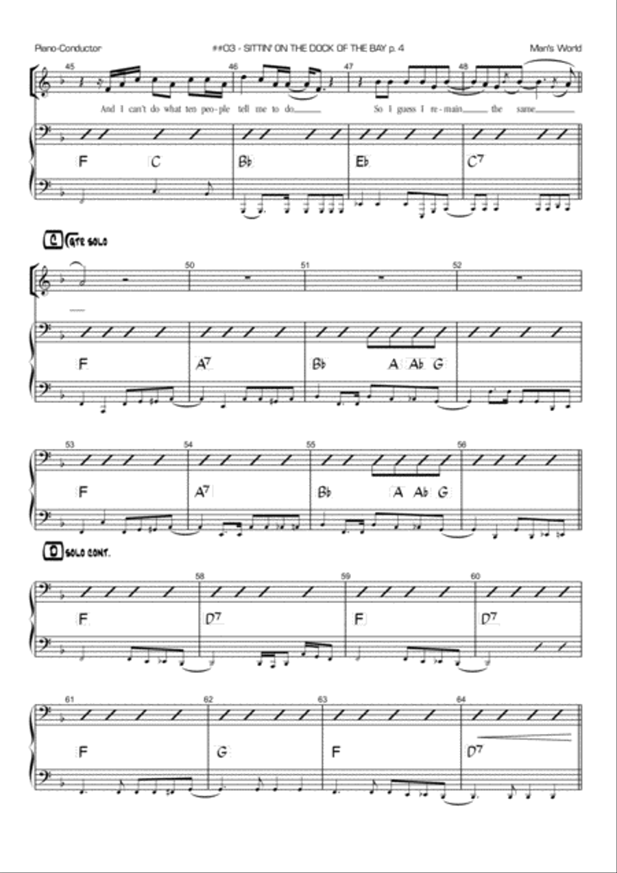 (Sittin' On) The Dock Of The Bay Voice scores gallery preview page 4